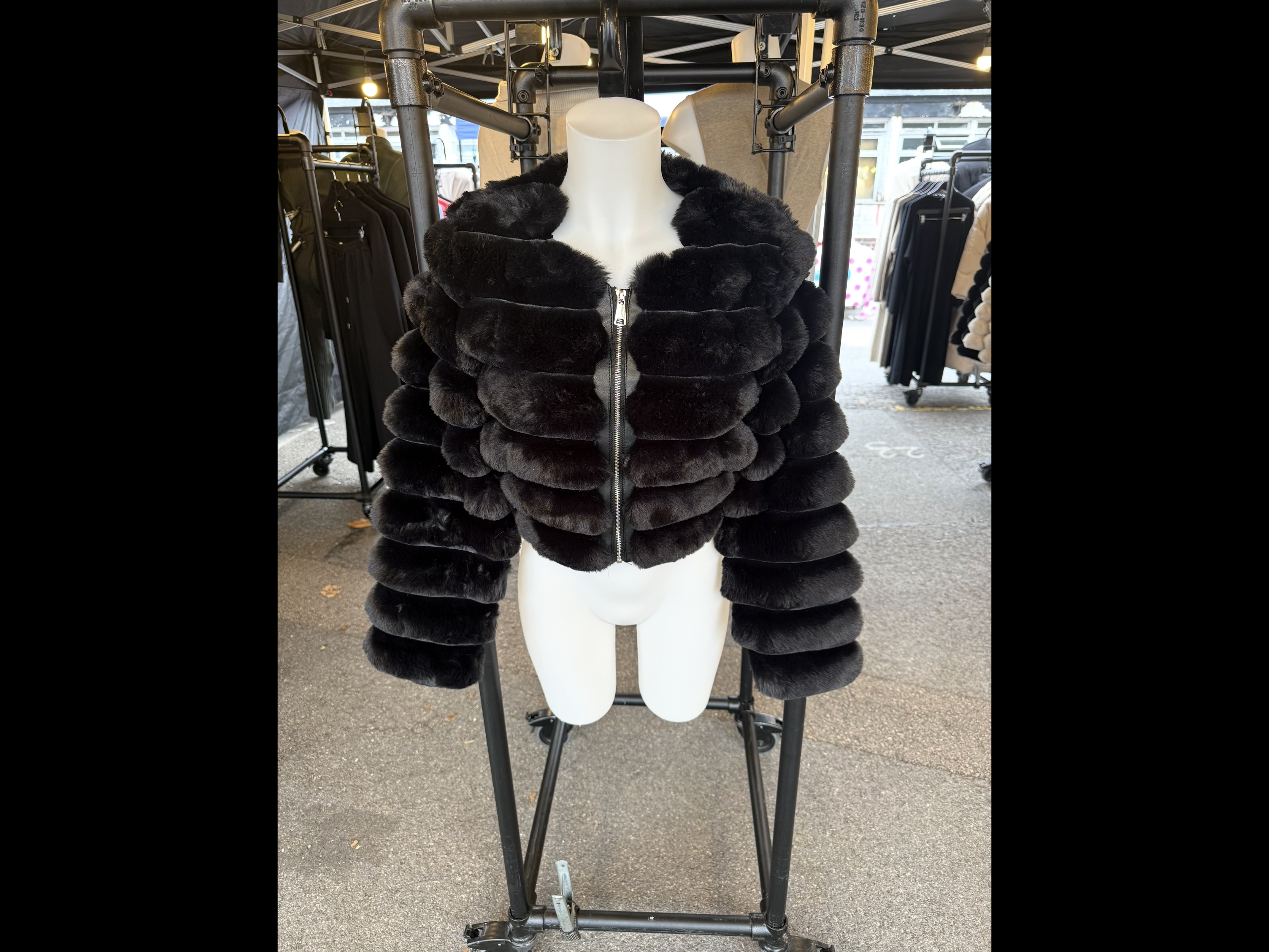 THE EMMA FAUX FUR JACKET IN BEIGE